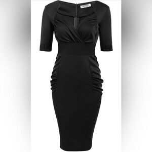 Hotouch Women Elegant Sweetheart Neckline Sheath Pencil Dress